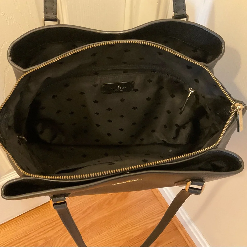 Kate Spade Black Pebble Leather Bag and Matching Wallet